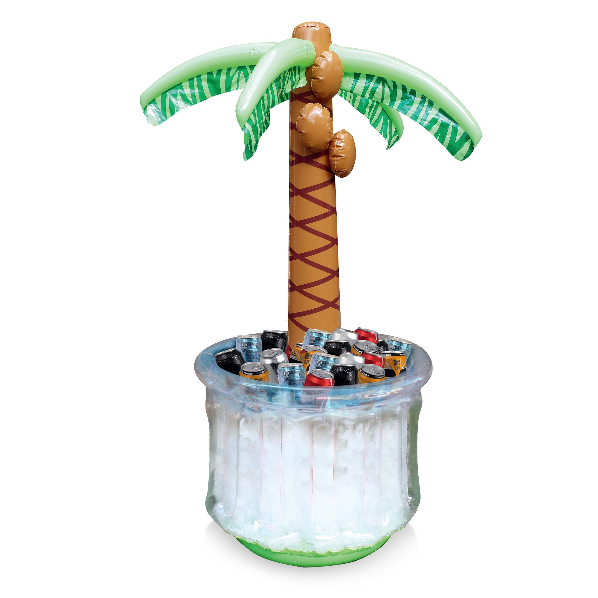 Inflatable Palm Tree Pool Cooler & Drink Holders Set