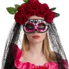 Day of the Dead 4 - Headband with Rose and Veil, Masquerade Eye Mask