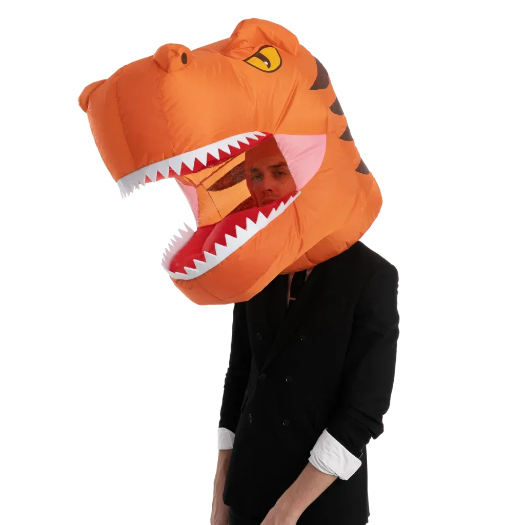 Dinosaur costume inflatable bobble head