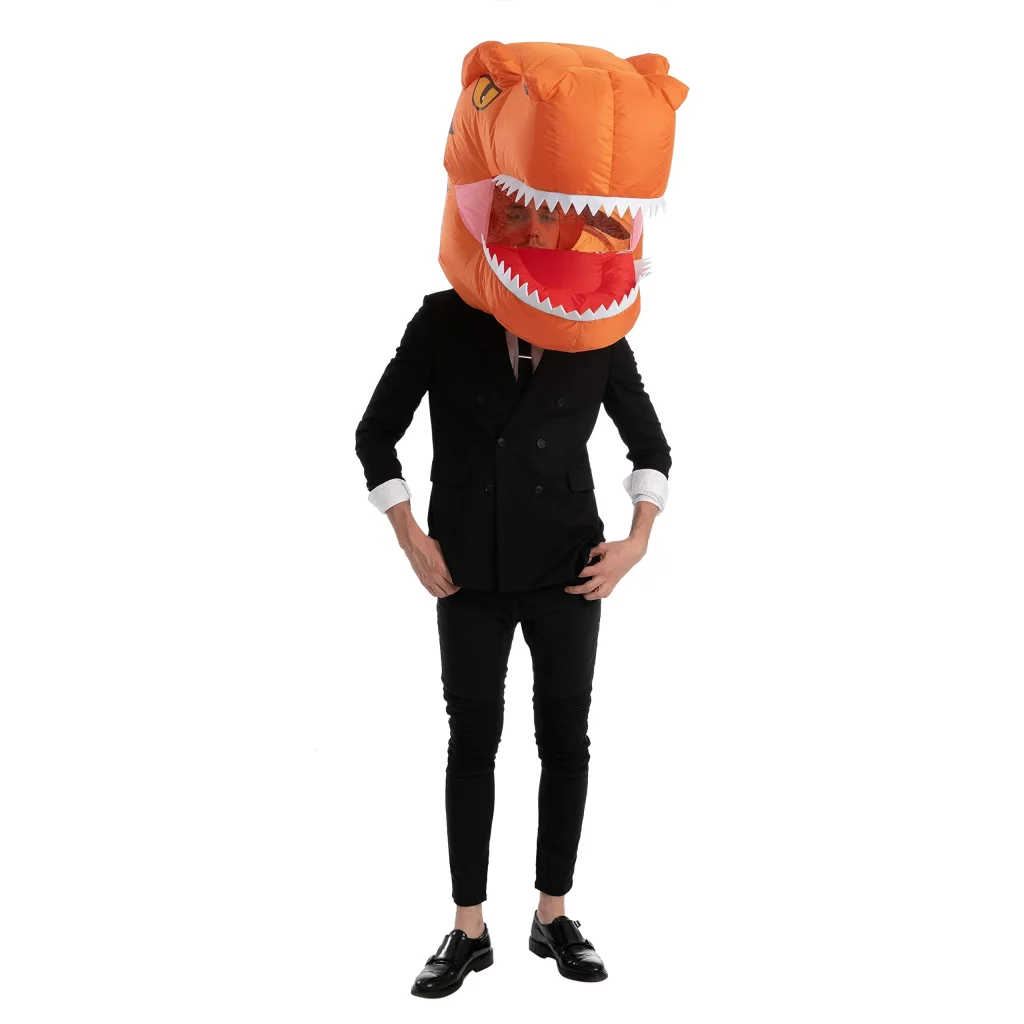Adult dinosaur costume inflatable bobble-head