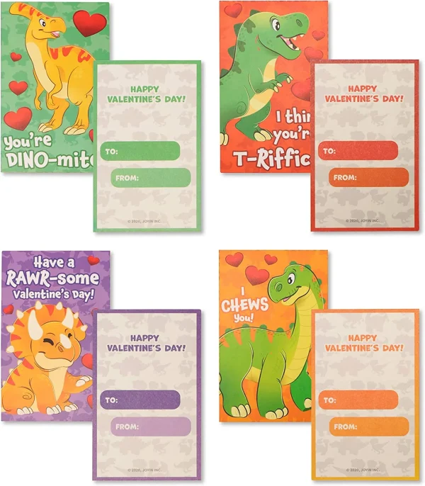 Dinosaur Valentines Mailbox and Cards Set