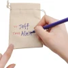 28Pcs Valentines Drawstrings Canvas Bags with 3 Pens