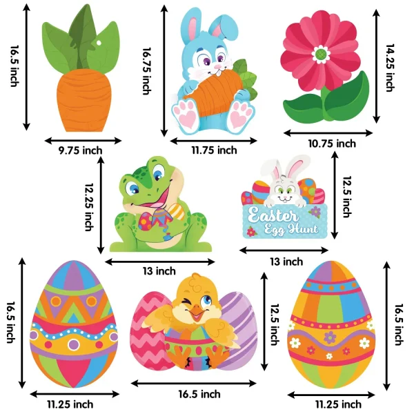 8Pcs Easter Yard Signs Decorations
