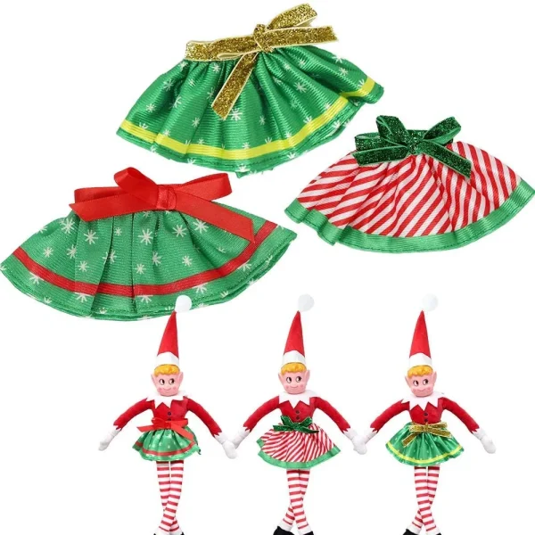 3pcs Couture Clothing for Elf Doll Plush Dance Skirt
