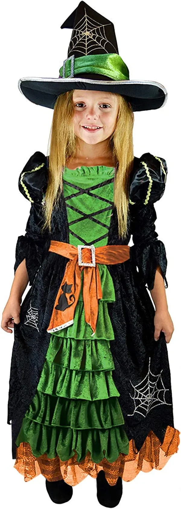 Girls Green Witch Halloween Costume