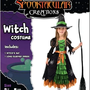 Girls Green Witch Halloween Costume