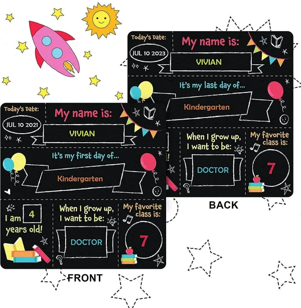 First/Concluding Day of School Chalkboard, 1 pack