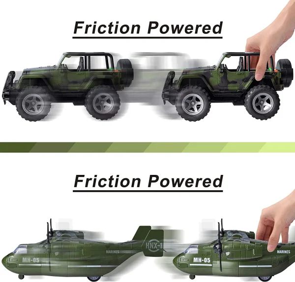 Military Vehicle Toy Set with Light and Sound Sirens
