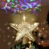 Gold LED Star Christmas Tree Topper