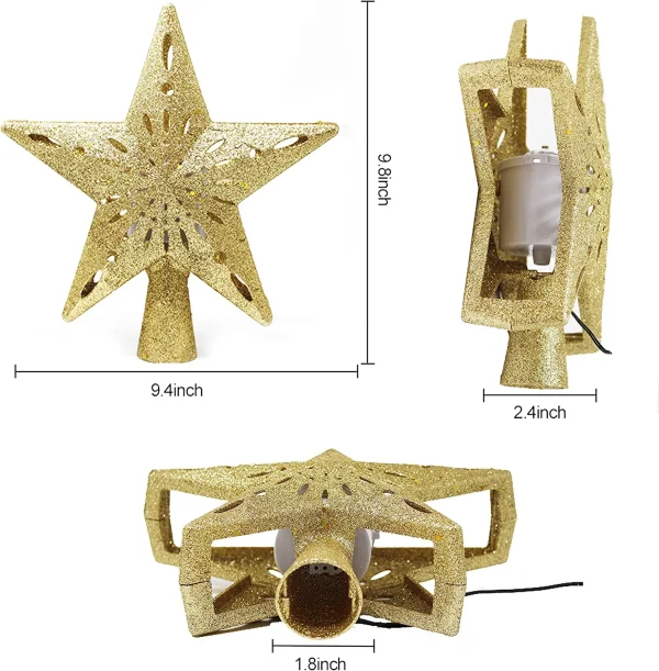 Yellow LED Star Christmas Tree Topper