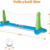 Green Inflatable Volleyball Net and Basketball Hoop