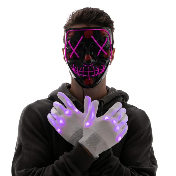 Halloween 3 Lighting Modes Led Mask Light Up Costume