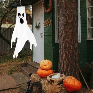 Halloween Ghost Windsock With Color Changing Light 43in