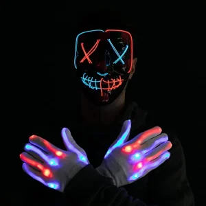 Halloween 3 Lighting Modes Led Mask Light Up Costume