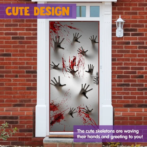 Halloween Window Door Cover Zombie Hands 72 x 30in