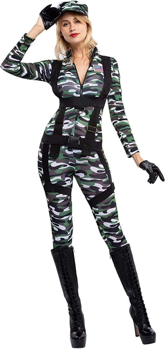 Womens Paratrooper Army Halloween Costume