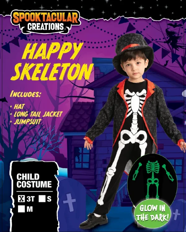 Toddler Glow in the Dark Skeleton Halloween Costume