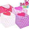 24Pcs Valentines Heart Shape Repeated Pattern Treat box for Kids