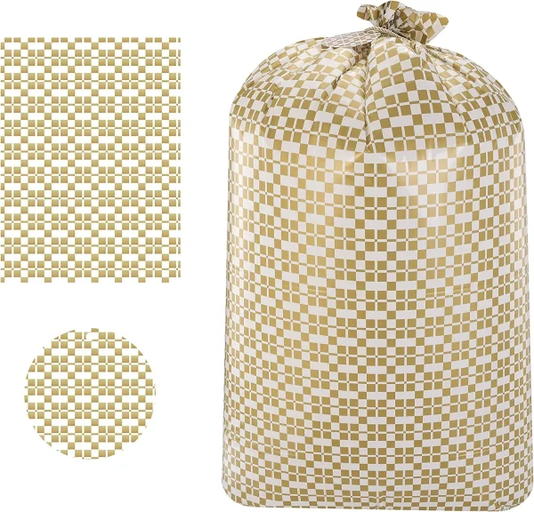 3pcs Christmas Golden Gift Plastic Bags