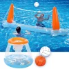Inflatable Pool Float Volleyball & Basketball Hoops Set