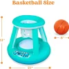Inflatable Pool Float Set Volleyball Net Basketball Hoops
