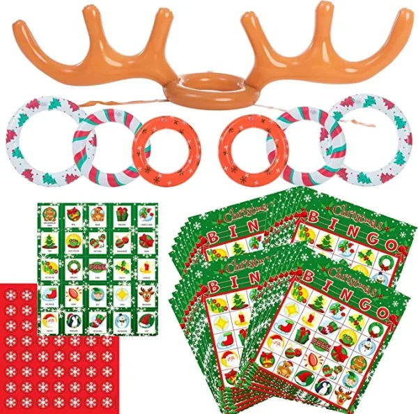 Christmas Inflatable Reindeer Antler Ring Toss Game Set