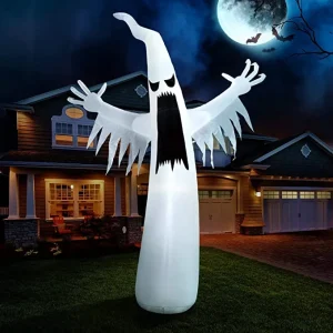 12ft Inflatable Towering Ghost with LEDs Decoration