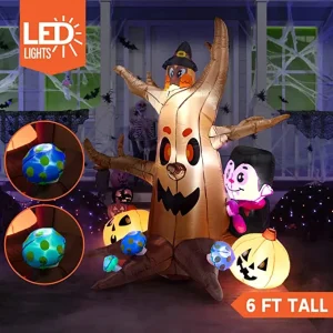6ft Inflatable Tree with Colorful Neon Light Decoration