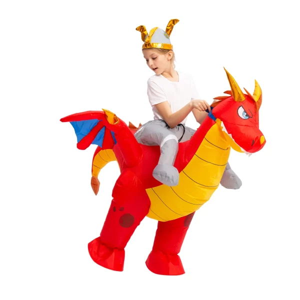 Hot Sale Kids Dragon Riding Inflatable Costume