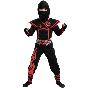 Kids Flame Red Ninja Halloween Costume