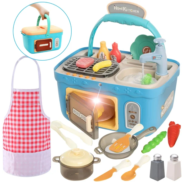 Kids Picnic and Kitchen Playset with Musics & Lights