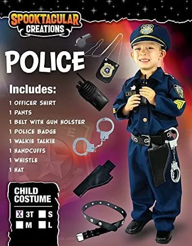 JOYIN Toy Spooktacular Creations Deluxe Police Officer Costume and Role Play Kit (Medium)