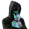 LED Light Up Scary Halloween Mask (Green and Purple)