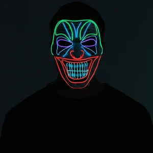 LED Mask Light-up Scary Clown Mask – Adult