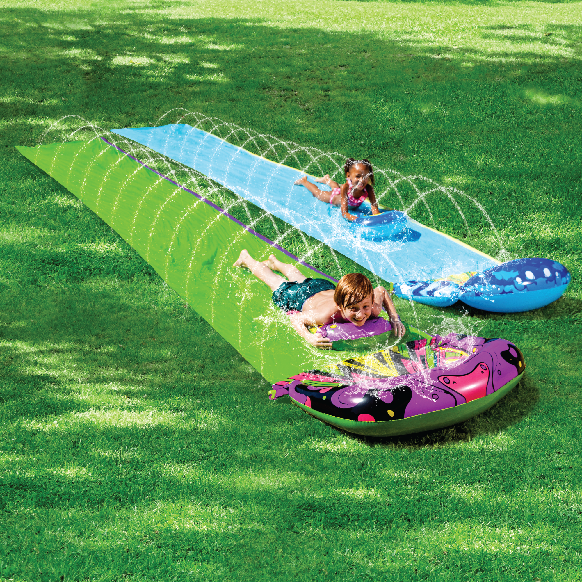 2 Pack Lawn Water Slides with Board – SLOOSH