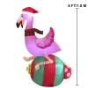6ft Christmas Inflatable Flamingo on Ornament