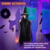 Life Size Hanging Animated Witch With Led Eyes 74in