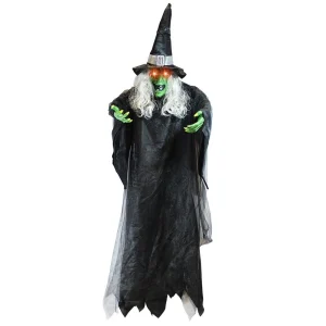 Life Size Hanging Creepy Animated Witch 74in
