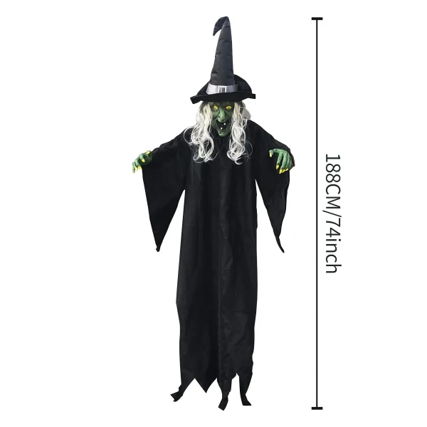 74in Life Size Hanging Creepy Animated Witch