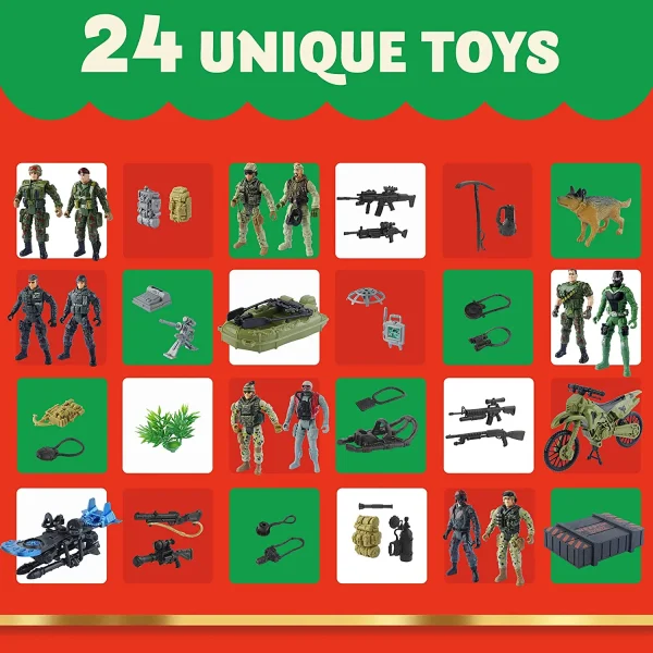 24 Days Christmas Advent calendar with Military Army Man