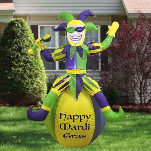 6ft Large Jester On Ball Mardi Gras Inflatable
