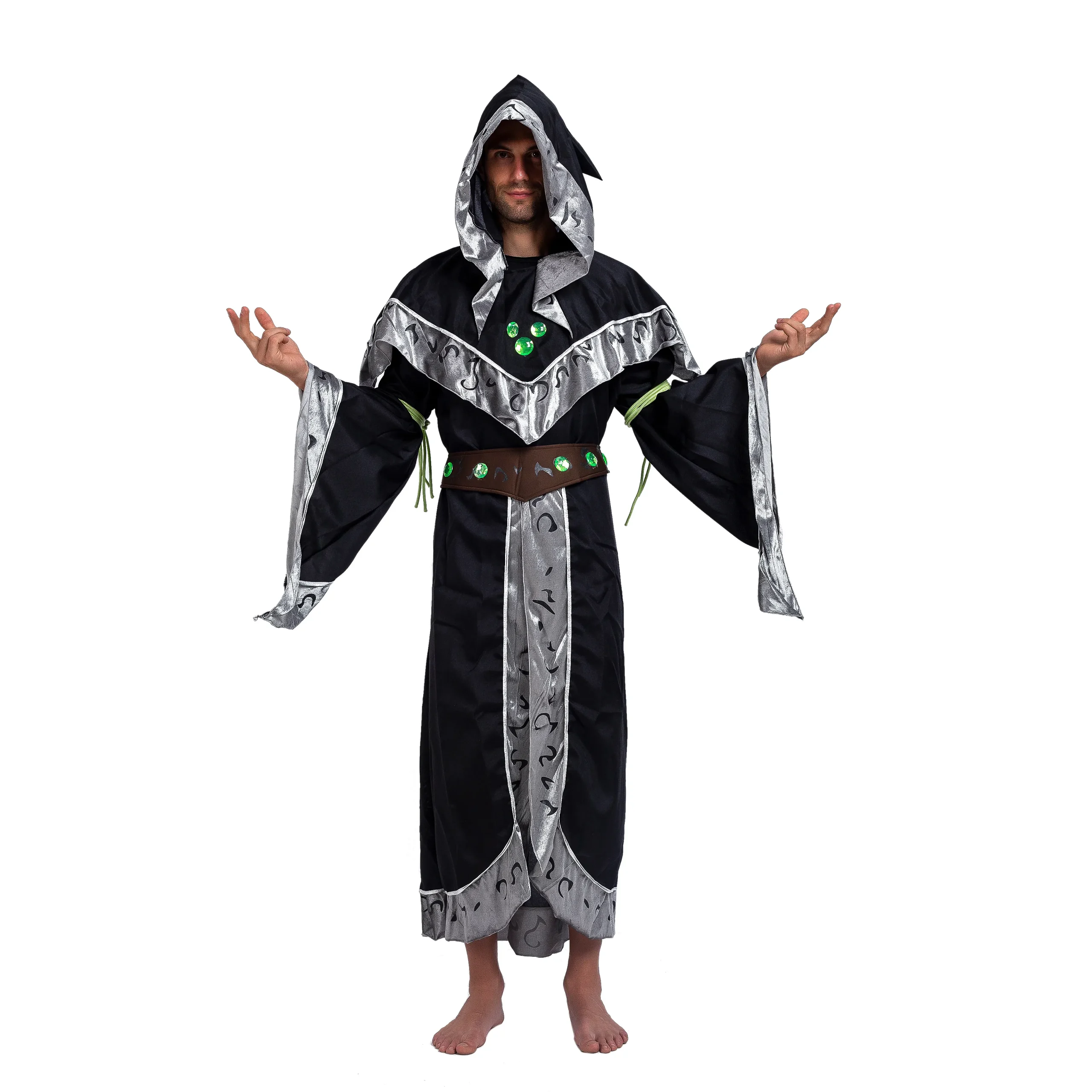 Men Sorcerer Medieval Warlock Halloween Costume