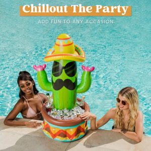 Inflatable Cactus Cooler With Sombrero – SLOOSH