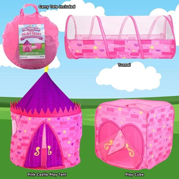 Girls Princess Pink Castle Play Tent