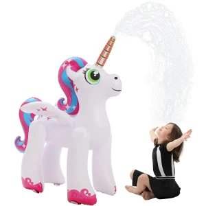 Pink and Yellow Inflatable Unicorn Yard Sprinkler ,2 Pack – SLOOSH