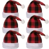 6pcs Plaid Christmas Hats