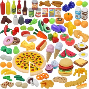 135Pcs Play Food Set Play Kitchen Set For Market Educational Pretend Play