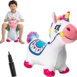 Kids Inflatable Plush Unicorn Bouncy Hopper