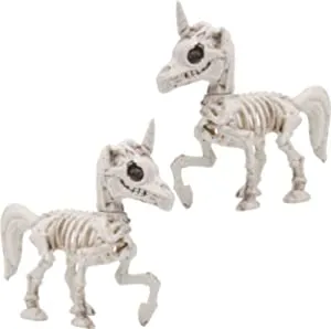 2pcs Posable Plastic Unicorn Skeleton Decoration 7in