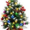 Prelit Snow Flocked Artificial Christmas Tree 21in